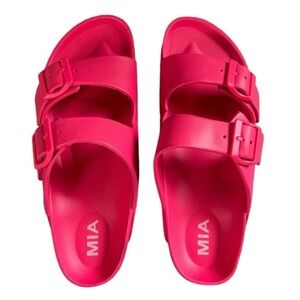 MIA Sandals Women's Neon Pink Slides Size 8
Double Buckle Double Strap NWOT